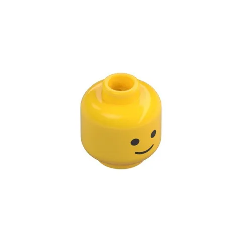 Lego Accessories - Yellow Minifigure Head Standard Black Eyes Grin Smile - New