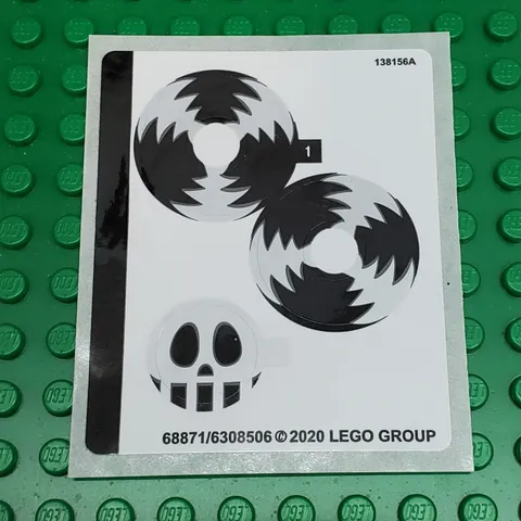 LEGO Sticker Sheet for Set 75549 Unstoppable Bike Chase New Authentic Decals