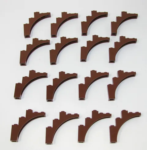Lego Lot 16 Reddish Brown Arch Continuous Box 2339 14395