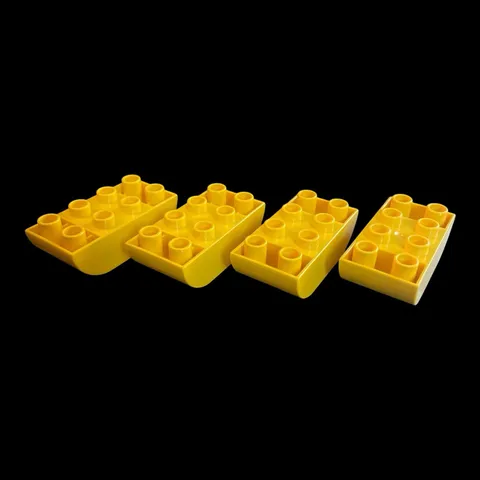 lot of 4 yellow Duplo blocks -  2X4 special blocks - combined ship(YELL34)
