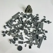 Vintage 1980's Lego Brick Lot Dark Gray Building Block Pieces As Pictured