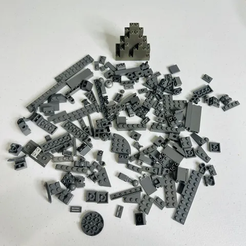 Vintage 1980's Lego Brick Lot Dark Gray Building Block Pieces As Pictured