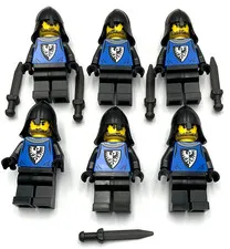 Lego 6 New Black Falcon Knight Minifigures with Swords Weapons Pieces