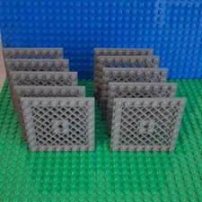 LEGO Dark Gray Modified Plate 8 x 8 with Grille (Part 4151). Lot Of 10
