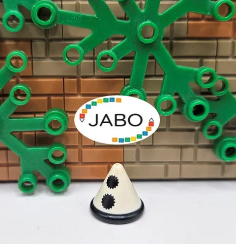 ( S12 / 8 / 8 ) LEGO 12894pb01 Headgear Hat Cone with Black Band and Pom Poms