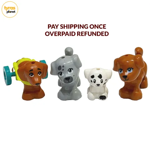 LEGO Friends Dog Animal Pet Lot 4 Pickle Dachshund Wheelchair Dalmatian Puppy