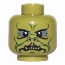 LEGO Minifigure, Head Alien SW Klatooinian with Dark Green