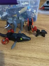 Vintage LEGO Nostalgia Lot  2003 Adventurers Elephant, Castle Dragon, Ogel Shark
