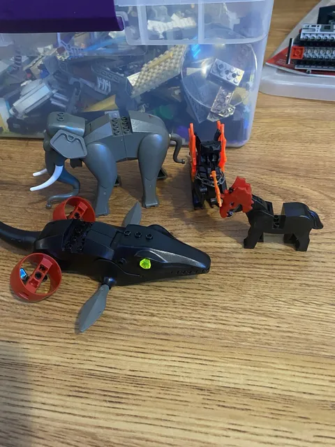 Vintage LEGO Nostalgia Lot  2003 Adventurers Elephant, Castle Dragon, Ogel Shark