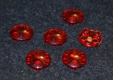 (6) 2x2 RED Translucent Slider Inverted Dome Bricks - NEW Lego Parts ~