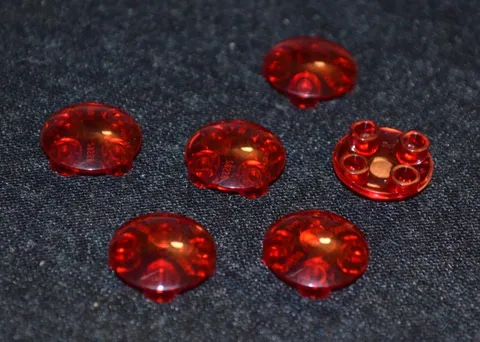 (6) 2x2 RED Translucent Slider Inverted Dome Bricks - NEW Lego Parts ~