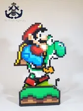 LEGO 2024 Super Mario World Mario & Yoshi Sculpture Set 71438 Retro Video Game