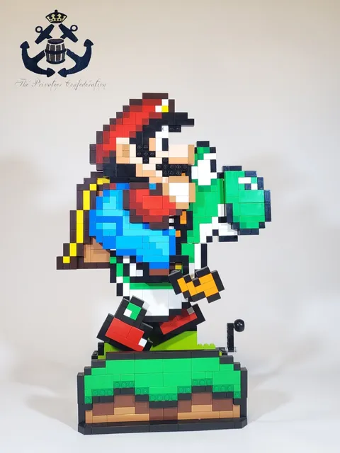 LEGO 2024 Super Mario World Mario & Yoshi Sculpture Set 71438 Retro Video Game