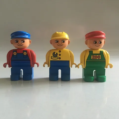 Lego DUPLO 3 Guys Figures Zoo Keeper Workers