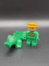 Lego Duplo Green Alligator Crocodile Animal Zoo Worker Replacement Pieces