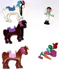 Lego Friends Horse Lot Mini Fig Bridle Saddle Carrot Bow Ribbons