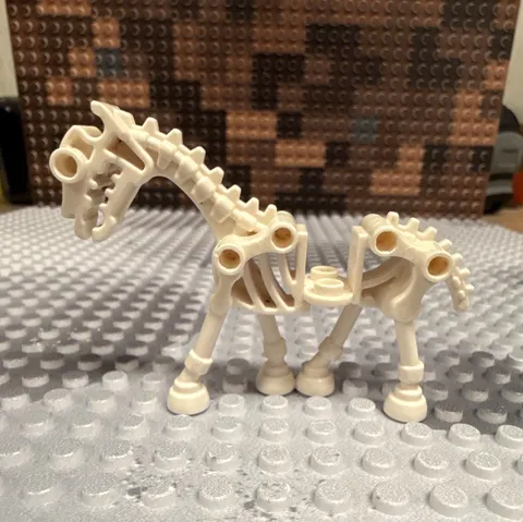 LEGO White Skeleton Horse Animal Figure, Plastic Build/Parts - Animals Interest