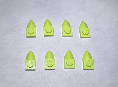 Lego Lot Of 8 Spring Yellowish Green 1x1 Plate With Tooth Teeth New Part Spike