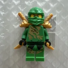 LEGO NINJAGO dx Lloyd Minifigure w/ Gold Shoulder Armor & 2 Gold Swords