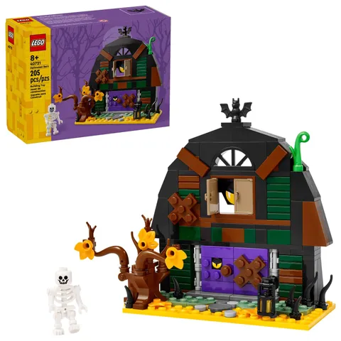 LEGO Halloween Barn Building Toy - Room Decor & Pretend Play Set Multicolor