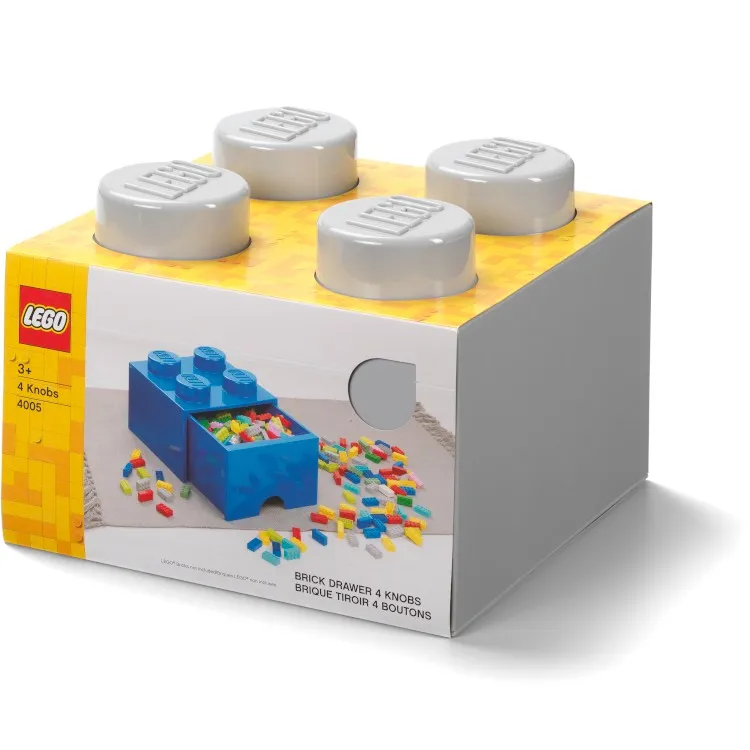 LEGO Storage Products: 40051740 4-Stud Brick Drawer Medium Stone Grey NEW