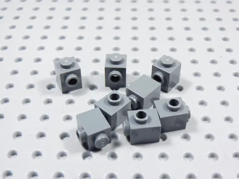 LEGO Lot of 8 Dark Bluish Gray 1x1 Bricks w/ Side Stud BE