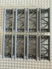 (8) LEGO Rollercoaster Rail Train Track Lot-Grey- Straight 8L