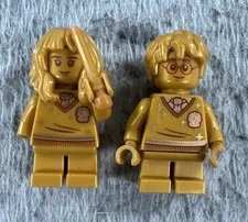 Lego Mini Figure Harry Potter Hermione & Harry Pearl Gold 20th Anniversary