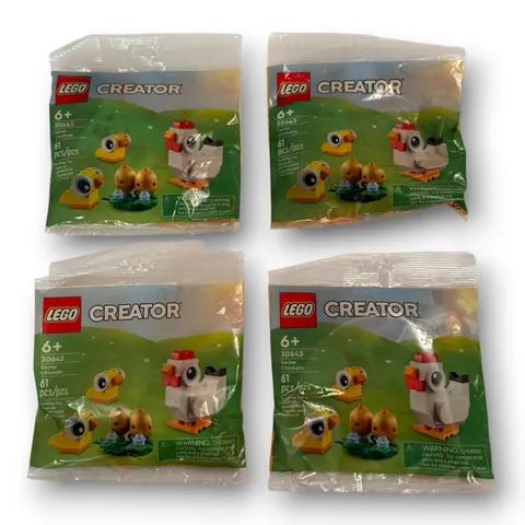 LEGO 30643 Easter Chickens CREATOR Lot of 4 Polybags