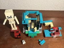 LEGO Incomplete Minecraft Lot Golem Head, Skeleton 21150, Sky Tower 21173, Etc~