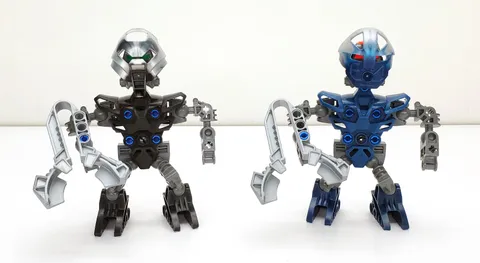 LEGO Bionicle - 8608 Vhisola + 8609 Tehutti - No Discs - Matoran of Metru Nui