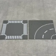 Lego Part 44343 & 44342 Baseplate 10”x10” Road Driveway Gray