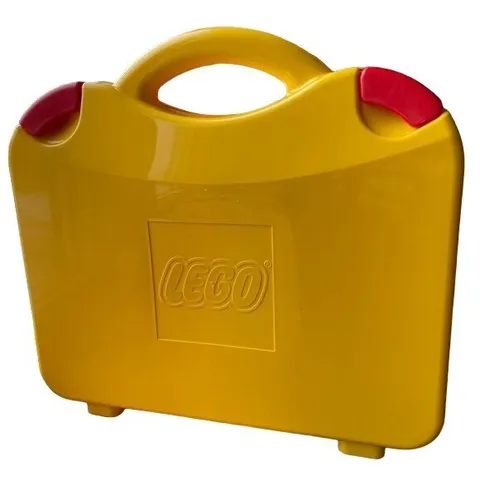 Toy Storage Travel Briefcase Yellow LEGO Orange Divider handle Carry Snap Shut