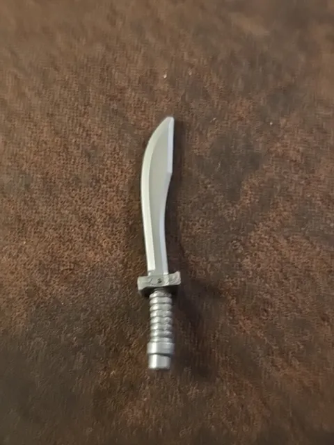 Lego Flat Silver Saber Sword / Dao Curved Blade and Hilt with Bar End
