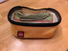Lego logo Yellow Zip Carry Case 9x5x3 Clear Top
