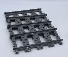 Lego ® City Gray Train Railroad Track Straight X1 Lot of 4 Straight Tracks Piece