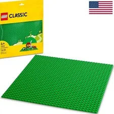 Eco-Friendly Classic Green Building Plate 32x32 for Kids Aged 4+ - Non-Toxic