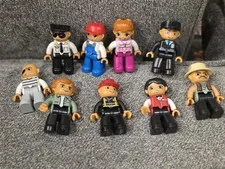 Lot of 9 LEGO duplo figures cop, construction worker and more 