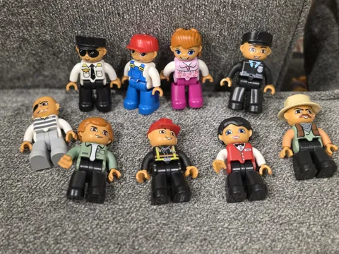 Lot of 9 LEGO duplo figures cop, construction worker and more 