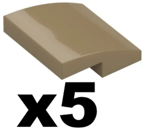 Lego NEW Curved SLOPE Dark Tan 2 x 2 No Stud Qty 5 Part 15068 DT02