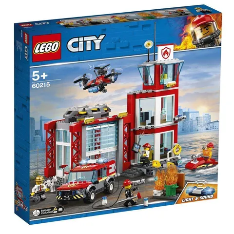 LEGO City 60215 Fire Station Building Set, 509 Pieces, Plastic