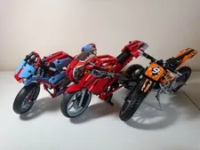 LEGO TECHNIC 8420 STREET BIKE, 42007 MOTO CROSS BIKE, 42036 STREET MOTORCYCLE