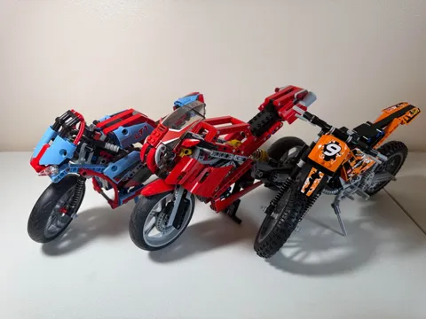 LEGO TECHNIC 8420 STREET BIKE, 42007 MOTO CROSS BIKE, 42036 STREET MOTORCYCLE