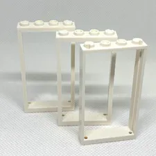 LEGO Parts White Door, Frame 1 x 4 x 6 w/ 2 Holes Top/Bottom 60596/40289 X 3