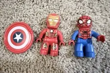 LEGO Duplo Marvel Super Heroes Figure Lot 2015 - Iron Man, Spider-Man, Shield