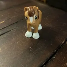 Lego Duplo Figure Brown Colt White Feet 2.75”