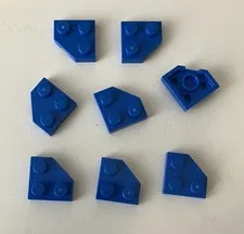LEGO 8x NEW Pieces Plate 2x2 w/ Cut Corner, 45 Deg. BLUE #26601