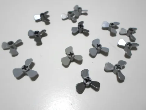Lot of 14 LEGO Propeller with 3 Blades 6041 3 Diameter Boat Plane Parts SILVER