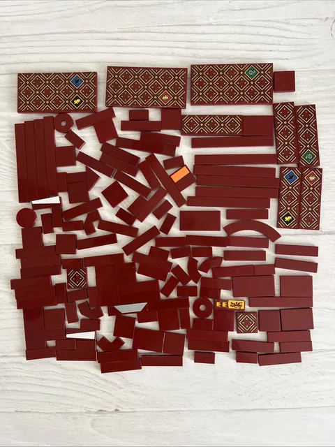 LEGO LOT DARK RED 138 PCS 1X8 1X4 1X2 2X2 TILE PLATE VARIETY BUILDING PIECES