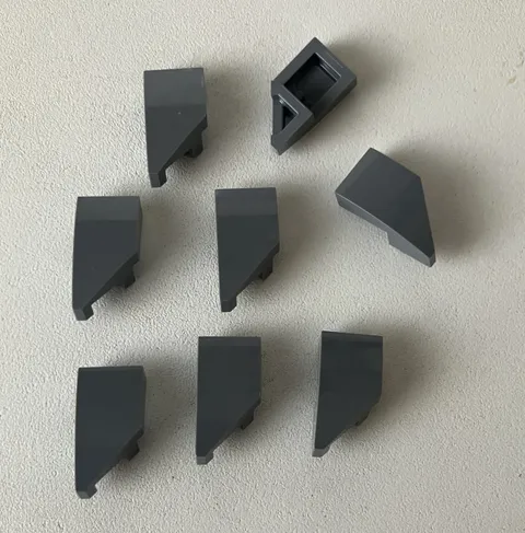 LEGO 8x NEW Slope/Wedge 1x2 w/ Stud Notch LEFT, DARK BLUISH GREY #29120